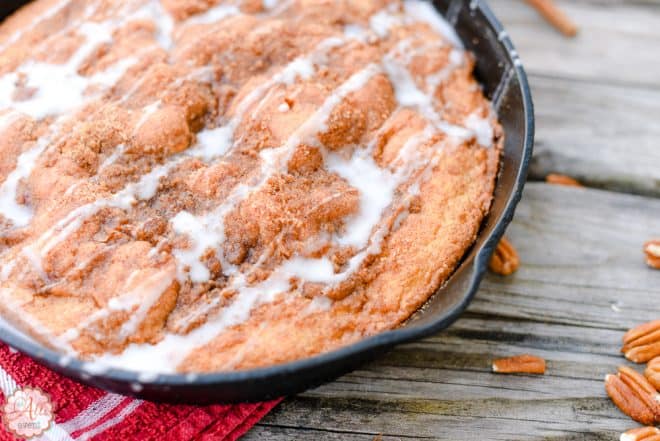 This Carolina Skillet Cake is baked in a cast iron skillet and is so delicious