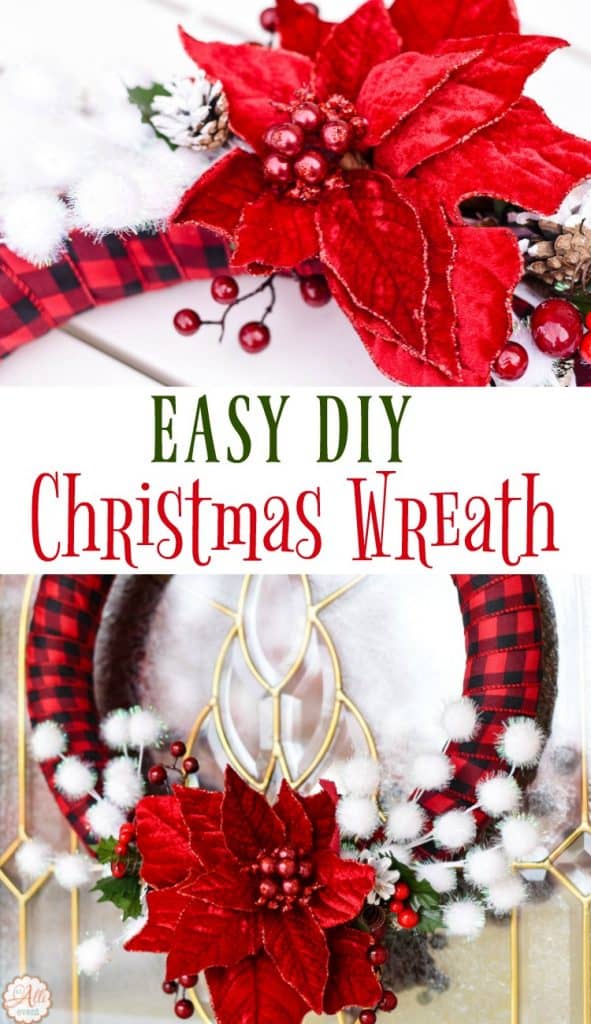 Need a beautiful wreath in just a few minutes? This Easy DIY Christmas Wreath is so easy to make and to style with your favorite colors! Check out this and 49 other DIY Holiday Wreaths! 