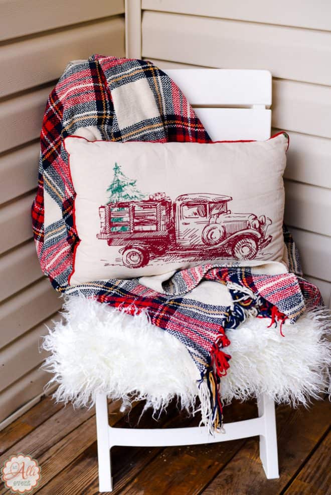 Chair and Christmas Porch Decor