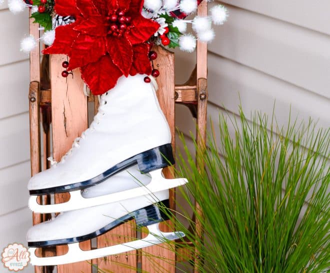 Skates for the Sled - Christmas Porch Decor