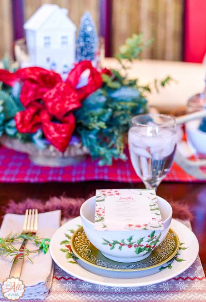 Place Setting featuring Rosemary and Easy Wonderland Holiday Table