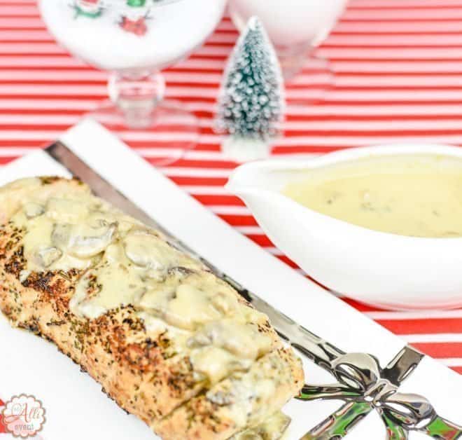 Pan Seared Pork Tenderloin with Mushroom Cheese Sauce