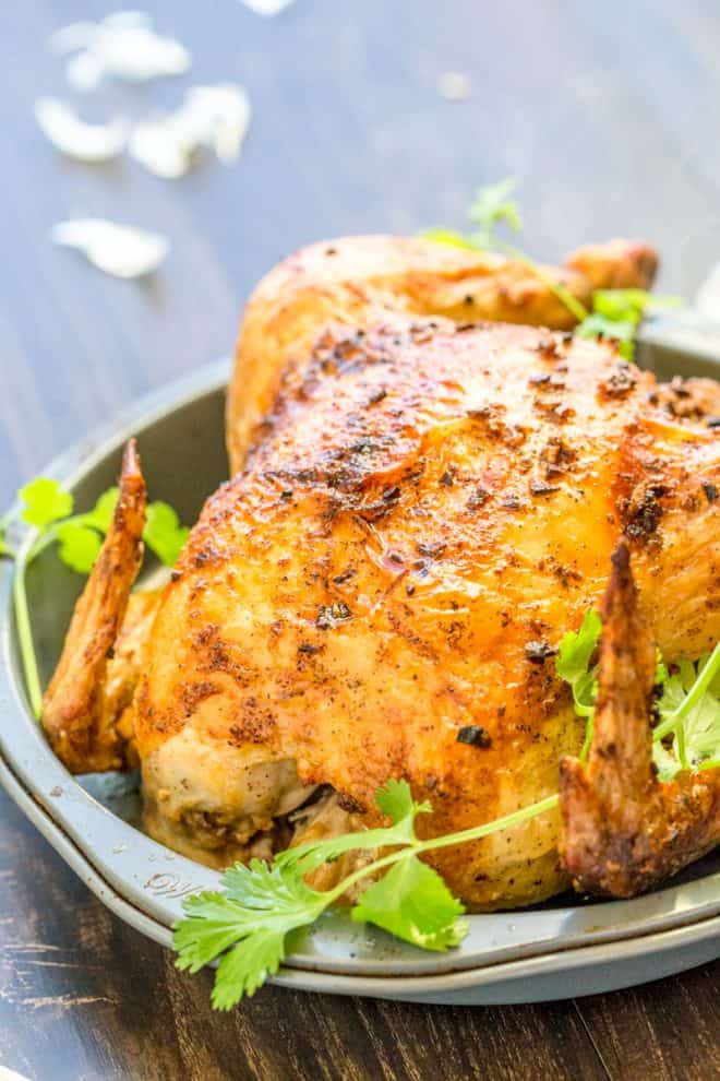 Easy Roasted Chicken with Garlic and Butter