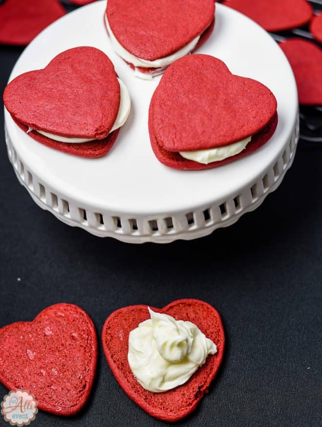 Red Velvet Heart Shaped Cookies