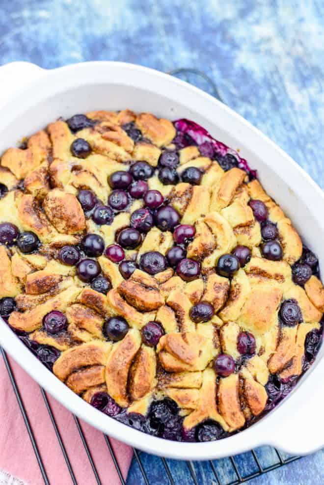 Lemon Blueberry Cinnamon Roll Bake