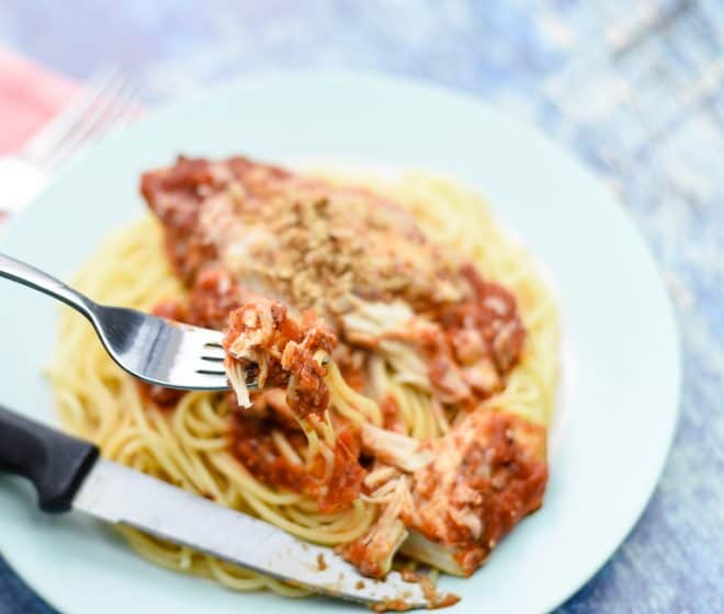 Simple Slow Cooker Chicken Parmesan