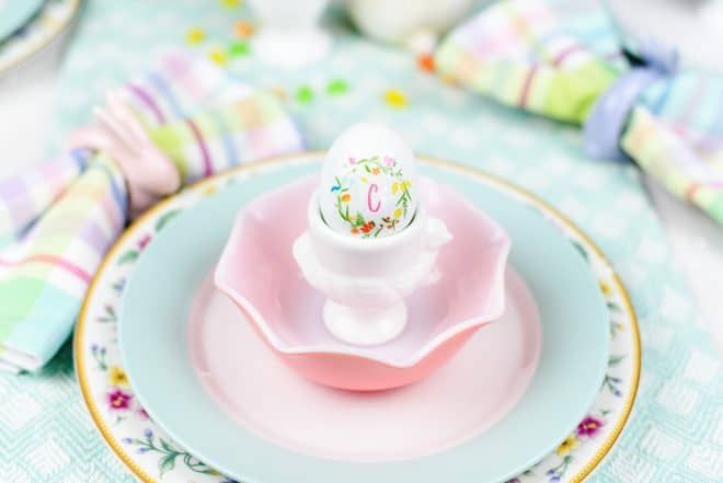 How to Monogram an Egg - Easy Pastel Spring Tablescape