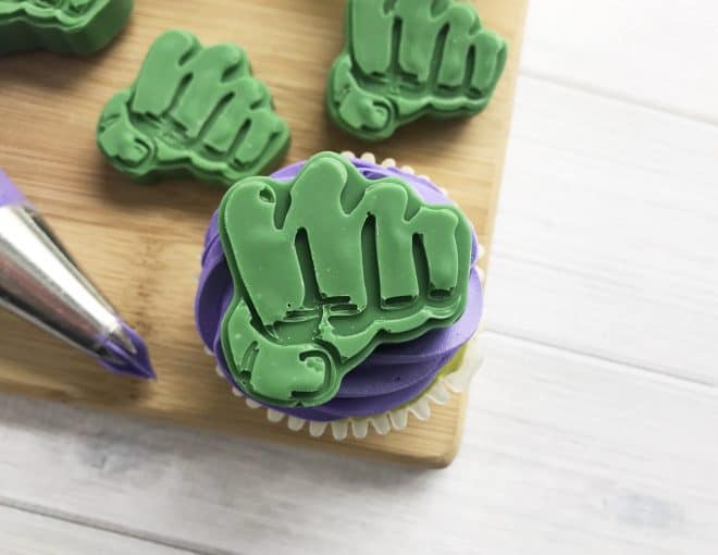 Incredible Hulk Cupcakes - Finished