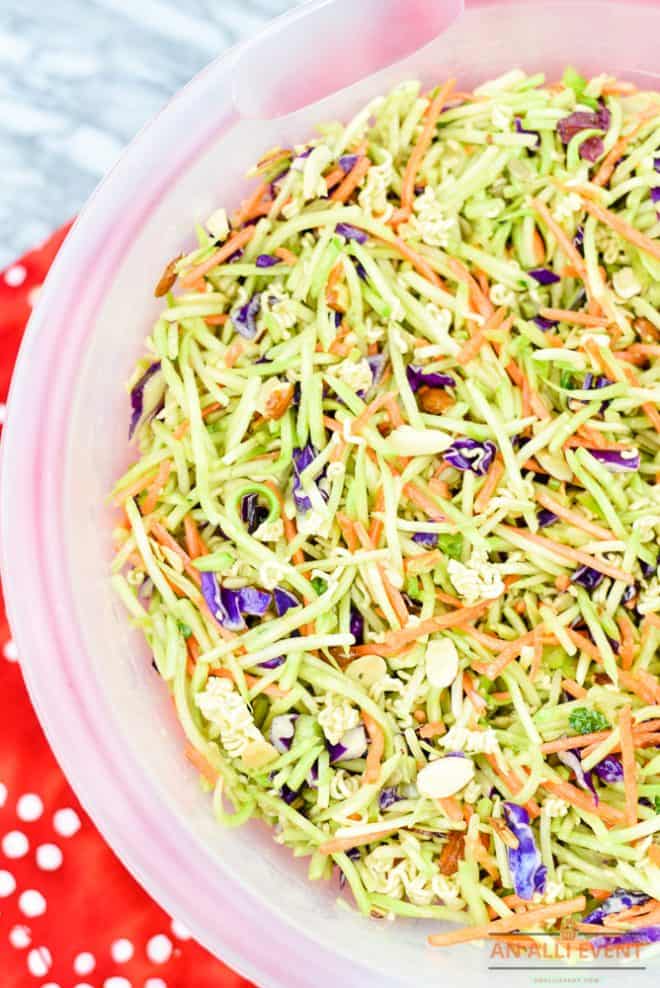 Oriental Ramen Broccoli Salad In A Bowl