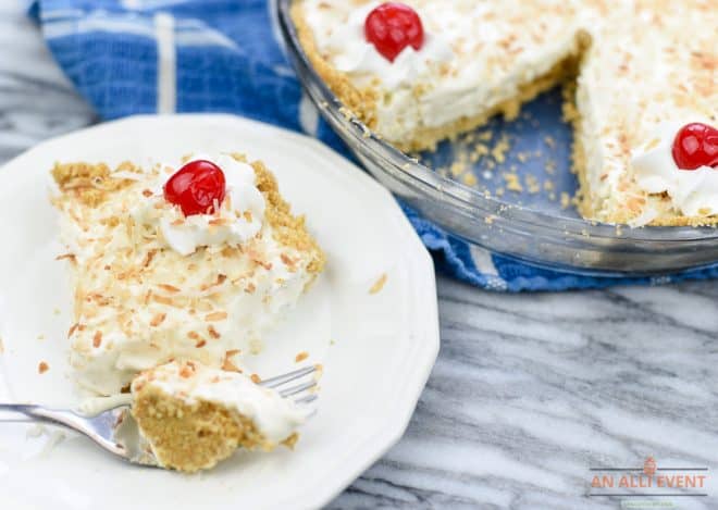 Slice of Frozen Pina Colada Pie