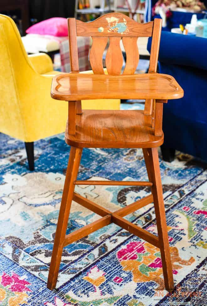 High Chair Makeover with Chalk Paint