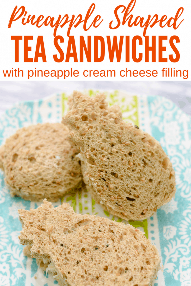 Pineapple-Shaped Tea Sandwiches with Pineapple Cream Cheese Filling