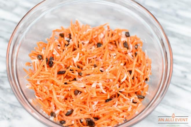 Coconut Carrot Salad is so easy to put together