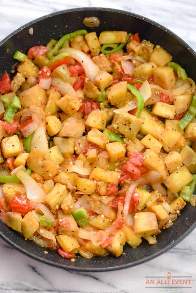 Sautéed Eggplant, Onions and Tomatoes