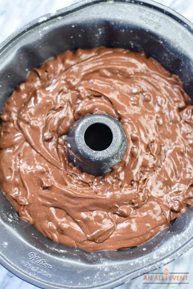 Batter for Triple Chocolate Bundt Cake