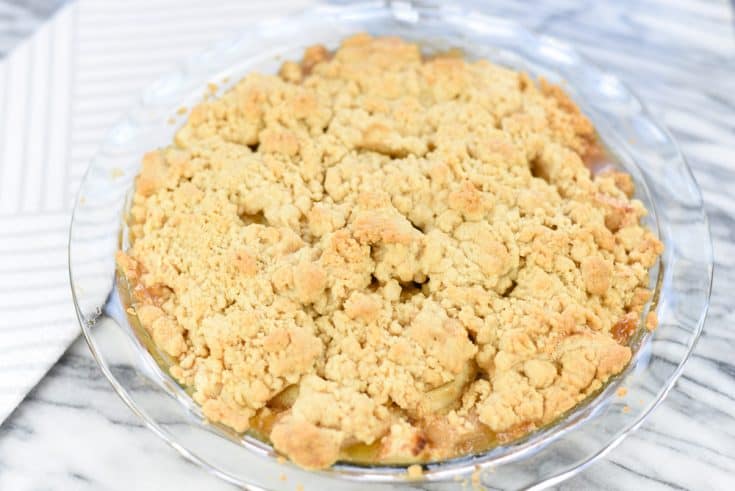 Serve Apple Crumble warm with Vanilla Ice Cream