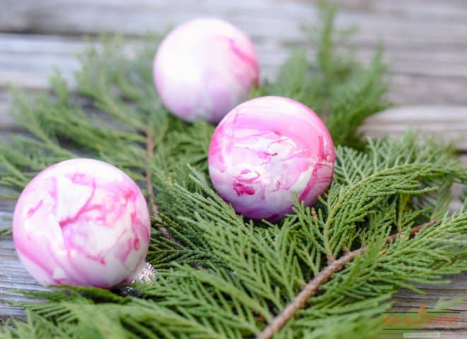 DIY Marbled Ornaments for Christmas