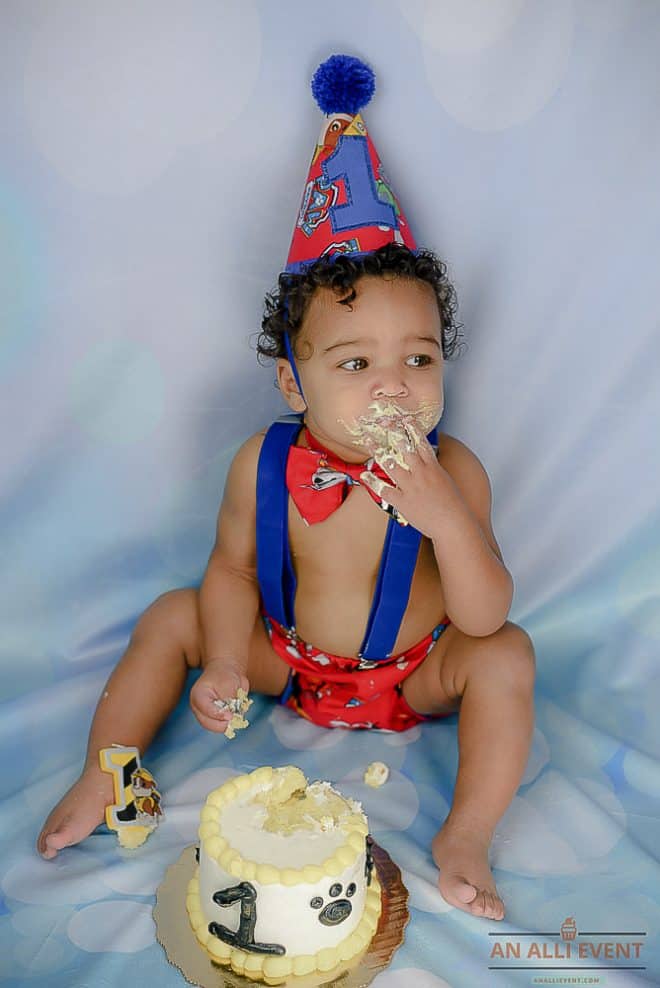 Digging In - Paw Patrol Smash Cake Photo Shoot