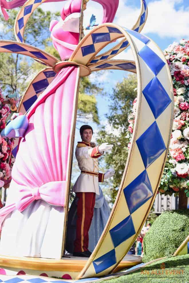 Cinderella during the parade at Disney