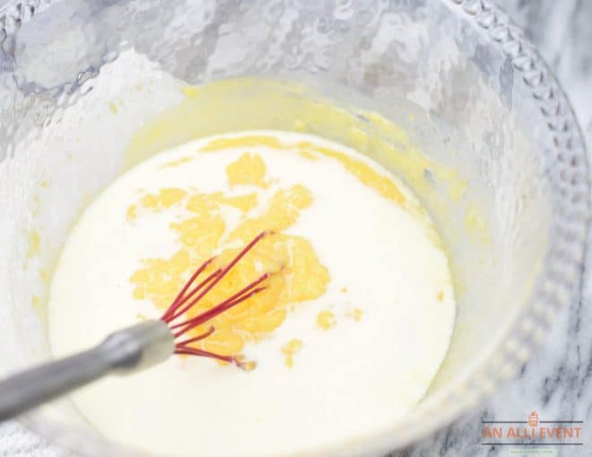 Add milk and combine - Pineapple Pudding