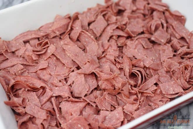 First Layer of Corned Beef - Rueben Casserole