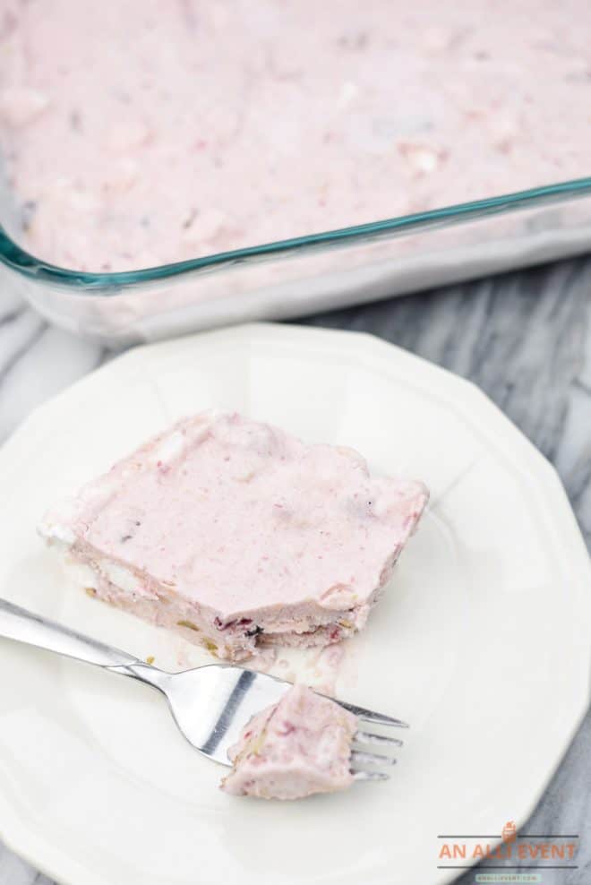 Festive Cranberry Salad - Cut into squares to serve