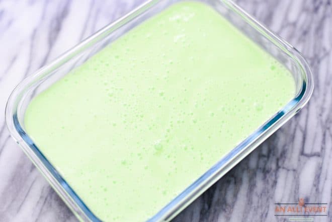 Pour Sherbet Mixture into a Freezer Proof Shallow Container