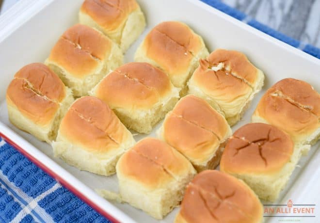 Slit holes in rolls - Mini Chili Cheese Dogs