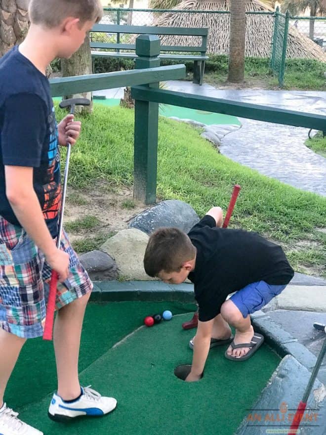 Playing Mini Golf with the grandkids