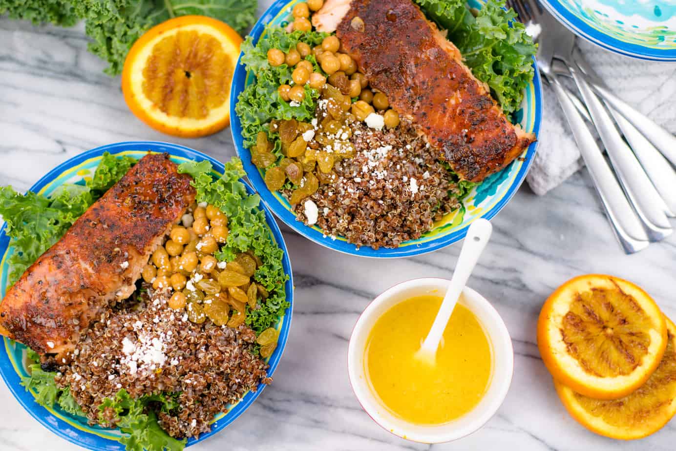 Grilled Salmon Quinoa Bowl With Orange Vinaigrette An Alli Event