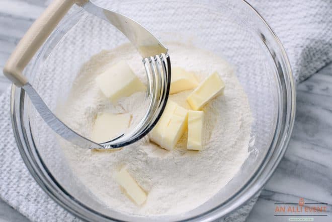 Cut in butter with pastry blender to make cobbler