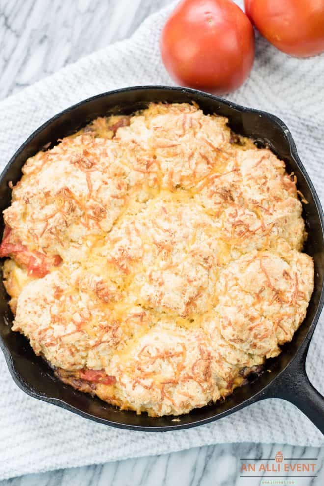 Savory Bacon Tomato Cobbler