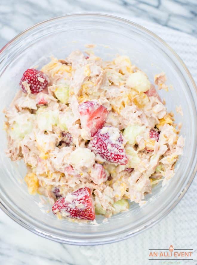 Mix Tuna with Fruit and Yogurt