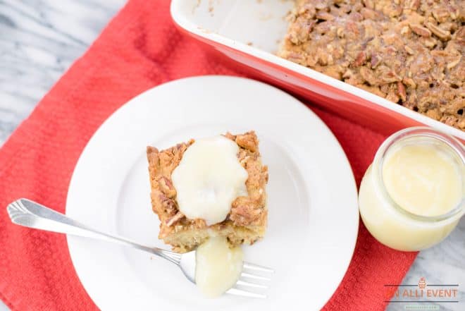 Banana Coffee Cake with Vanilla Sauce