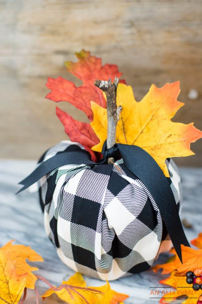 DIY Buffalo Plaid Pumpkins Using Rolls of TP