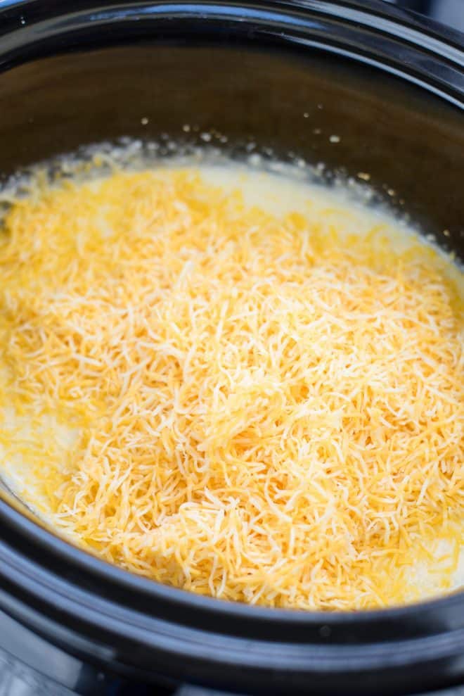 Add butter and cheese to make overnight cheese grits