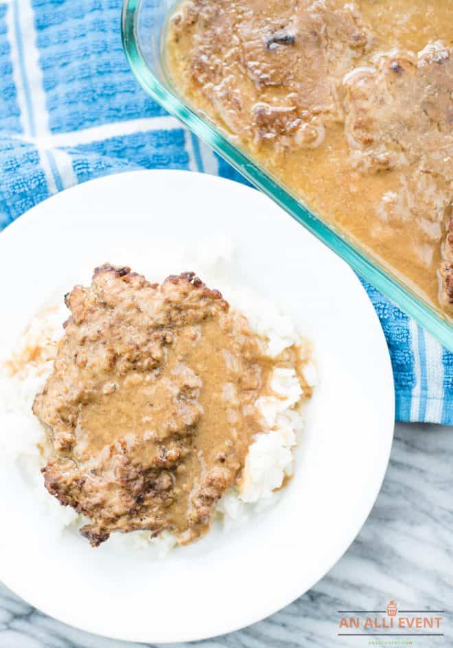 Cubed Steak Served Over Rice