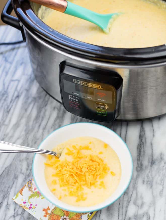 Overnight Slow-Cooker Cheese Grits