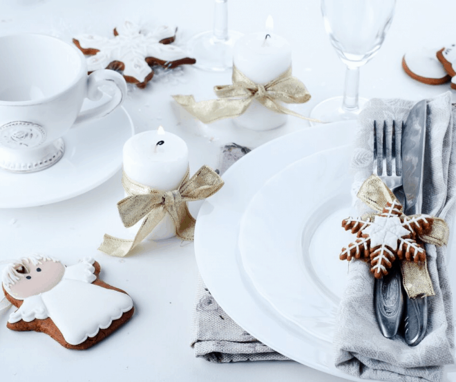 Place Setting for a Christmas party