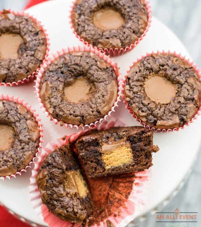 Brownie Cupcakes on Serving Plate