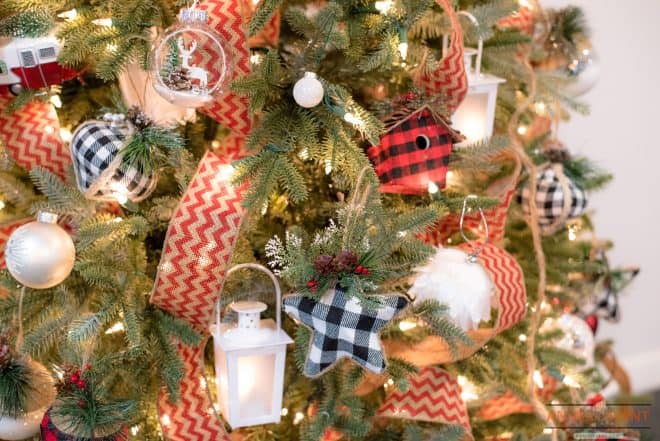 Lanterns on Tree - Glamping Christmas Decor