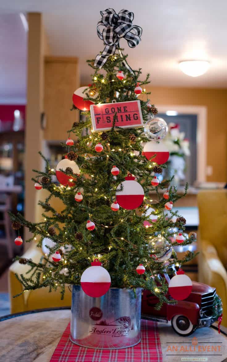 Fishing Themed Christmas Tree And DIY Bobbers An Alli Event