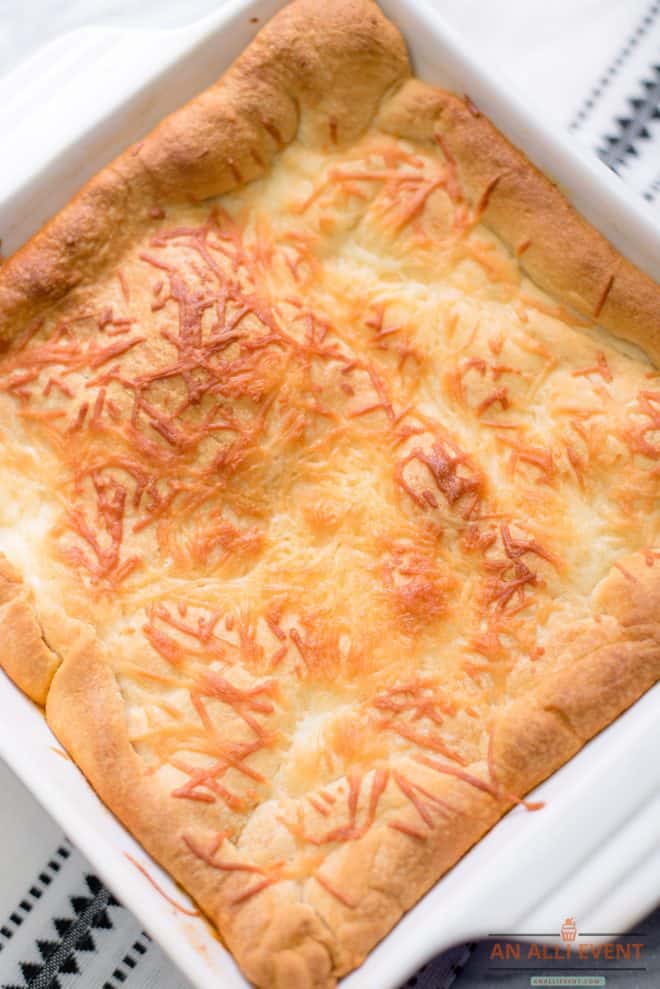 Baked Casserole in Orange Square Pan