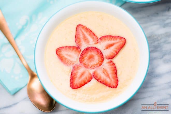 Cantaloupe Soup in a White Bowl