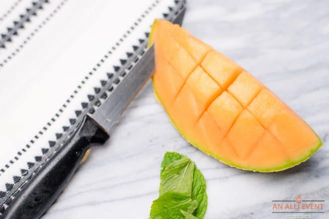 Chopped Cantaloupe for Chilled Cantaloupe Soup