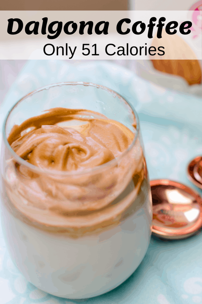 Whipped Coffee in glass served over iced milk 