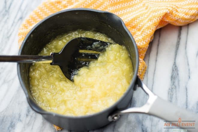 Crushed Pineapple Mixture in small saucepan