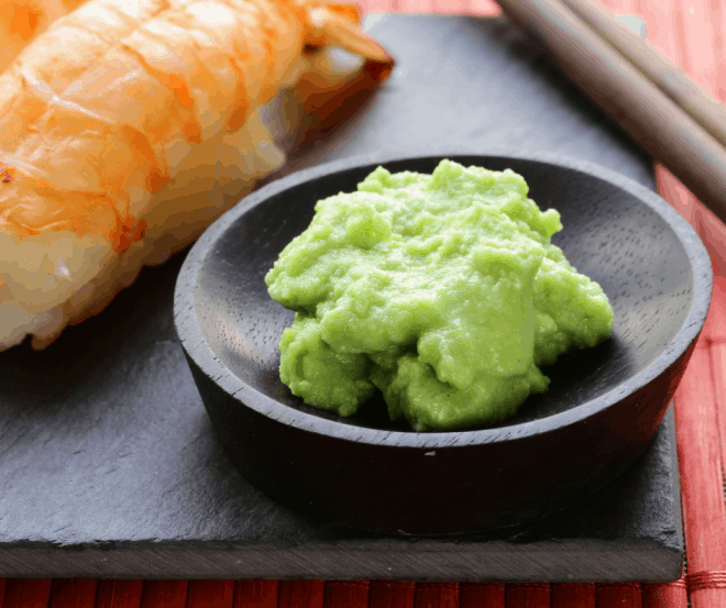 wasabi and lobster tail on black plate - Interesting Food Facts