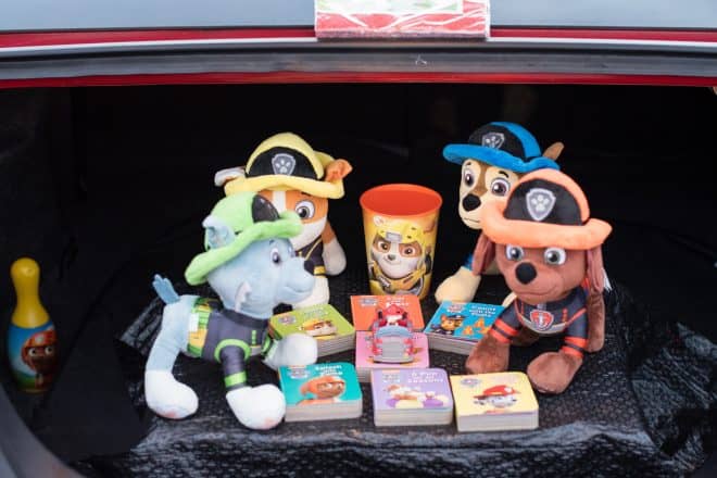 Paw Patrol Toys in trunk