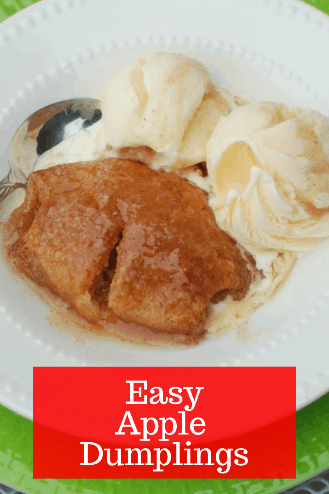 Apple Dumplings with vanilla ice cream